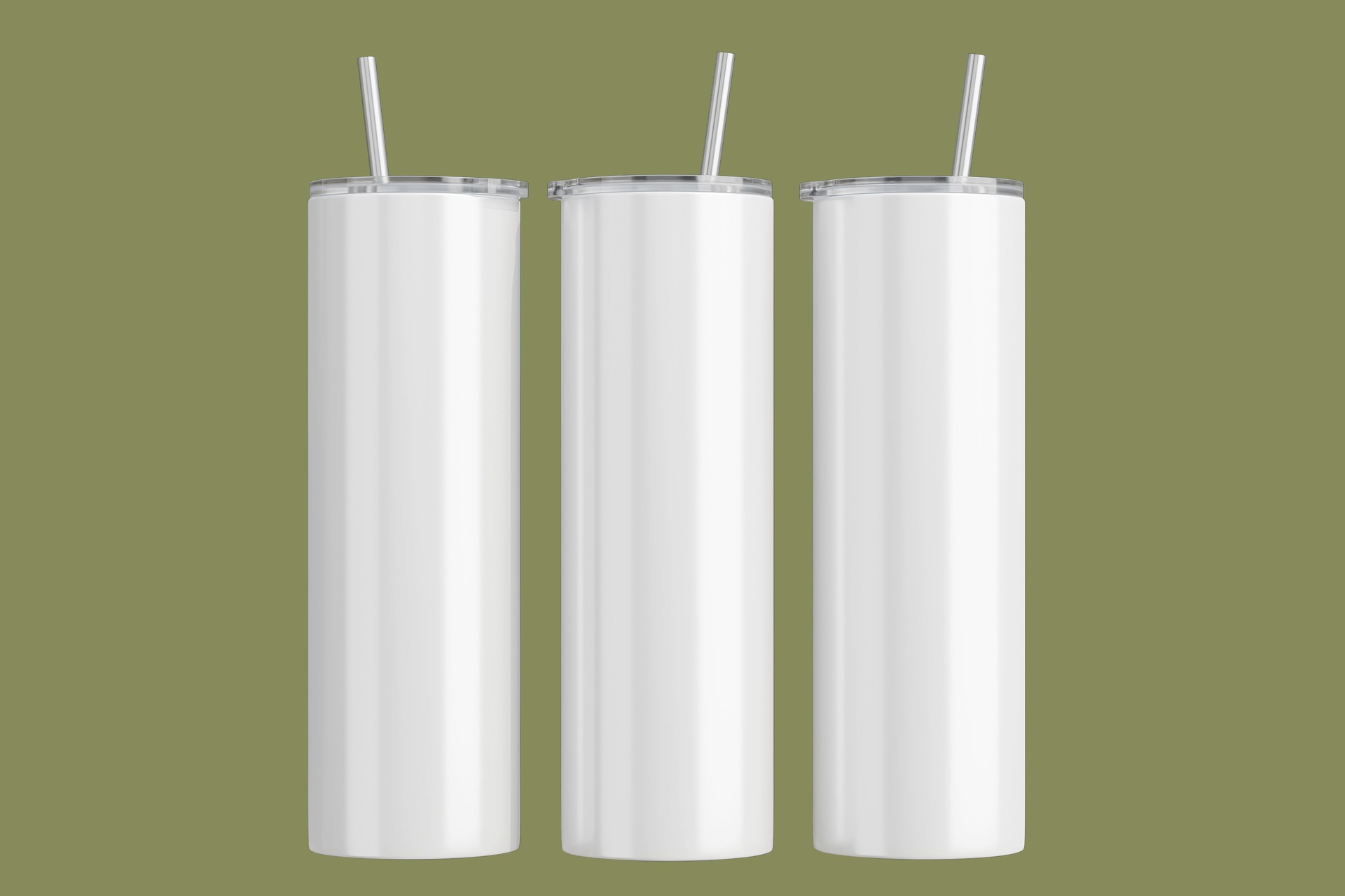 Skinny 20 oz tumbler for sublimation. 3d rendering